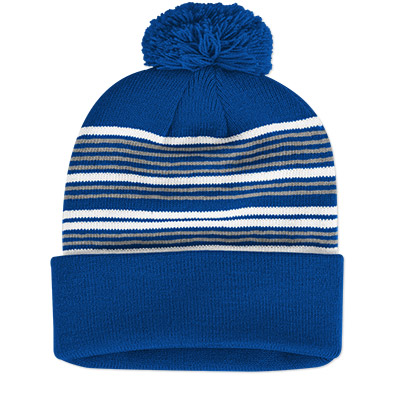 Sportsman Striped Pom-Pom Knit Cap