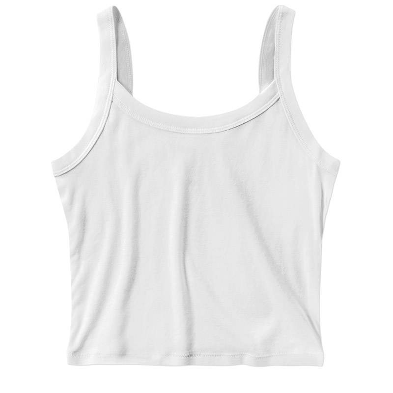 Bella Ladies Micro Rib Spaghetti Strap Tank - Solid White Blend