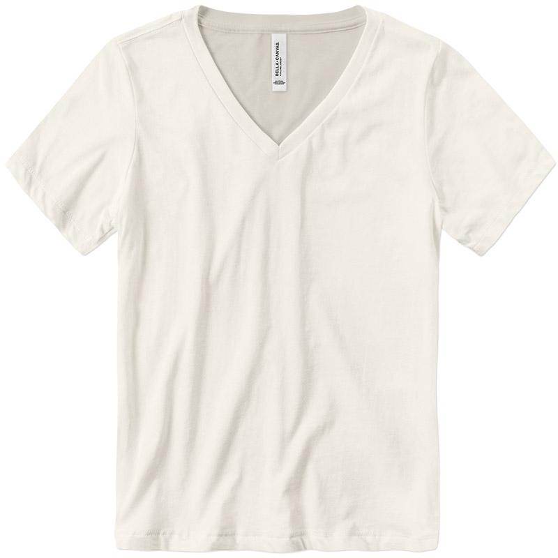 Bella Ladies Relaxed Jersey V-Neck Tee - Vintage White
