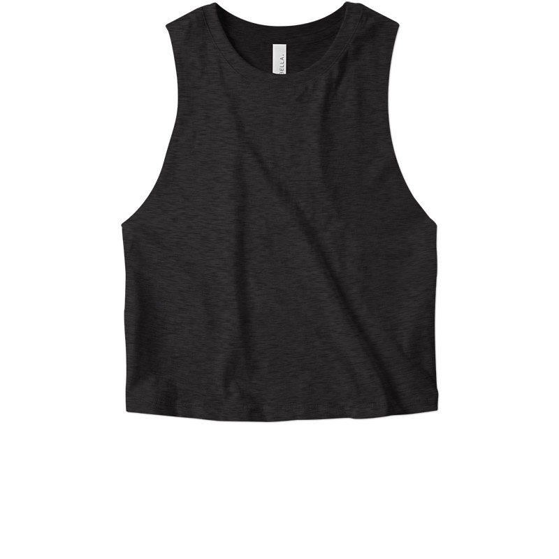 Bella Racerback Cropped Tank - Dark Grey Heather