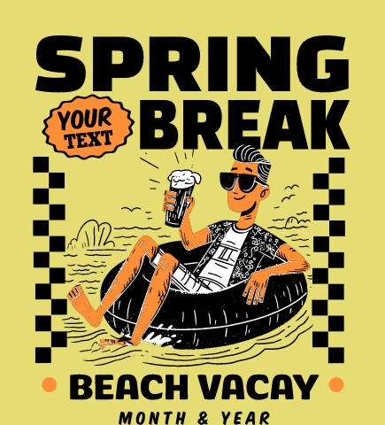 Create spring break t-shirts online at UberPrints.com